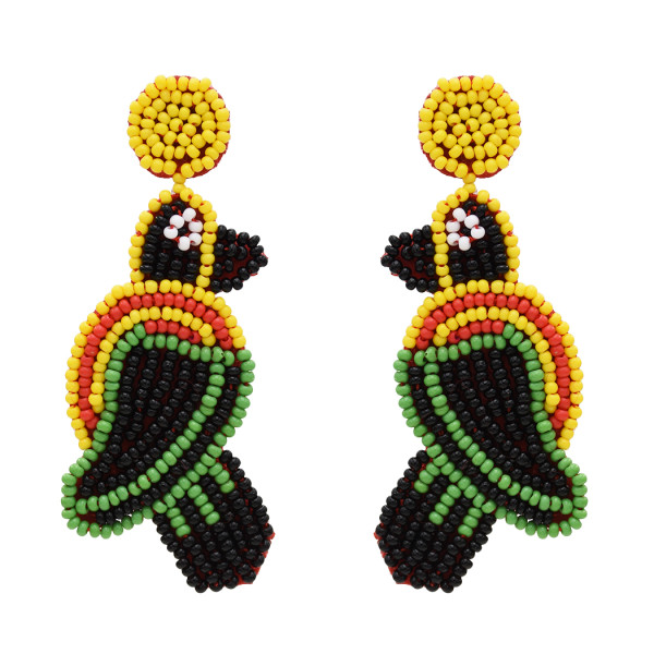 E-5595 Handmade Birds Tree Shape Drop Earrings for Women Resin Beaded Statement Earring Bohemian Party Jewelry
