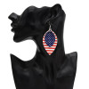 E-5596 Fashion PU Leather Water Drop Earrings Creative American Flag Multilayer Geometric Earrings