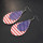 E-5596 Fashion PU Leather Water Drop Earrings Creative American Flag Multilayer Geometric Earrings