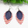 E-5596 Fashion PU Leather Water Drop Earrings Creative American Flag Multilayer Geometric Earrings