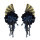 E-5599 Europe and the United States new four colors butterfly wings flower tassel diamond earrings