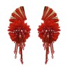 E-5599 Europe and the United States new four colors butterfly wings flower tassel diamond earrings