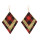 E-5598 Christmas Plaid Earrings PU Leather Earrings Lightweight Dangle Earrings for Women Girl