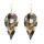E-5598 Christmas Plaid Earrings PU Leather Earrings Lightweight Dangle Earrings for Women Girl