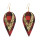 E-5598 Christmas Plaid Earrings PU Leather Earrings Lightweight Dangle Earrings for Women Girl