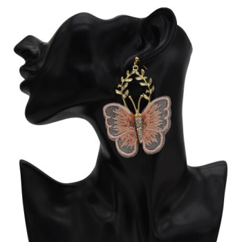 E-5600 Fashion Butterfly Shape Drop Earrings for Women Girl Gold Alloy Rhinestone Earring Cocktail Party Jewelry