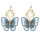 E-5600 Fashion Butterfly Shape Drop Earrings for Women Girl Gold Alloy Rhinestone Earring Cocktail Party Jewelry