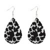 E-5602 Teardrop Leather Earrings Petal Drop Earrings Antique Lightweight Leather Earrings