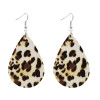 E-5602 Teardrop Leather Earrings Petal Drop Earrings Antique Lightweight Leather Earrings