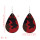 E-5602 Teardrop Leather Earrings Petal Drop Earrings Antique Lightweight Leather Earrings