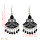 E-5607 Vintage Silver Jhumka Earrings Enamel Acrylic Beaded Statement Tassel Earring Indian Tribal Jewelry