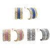 E-5611 European And American Style Fashion Rhinestone Earrings Alloy Semicircle Design Jewelry Earrings