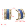 E-5611 European And American Style Fashion Rhinestone Earrings Alloy Semicircle Design Jewelry Earrings