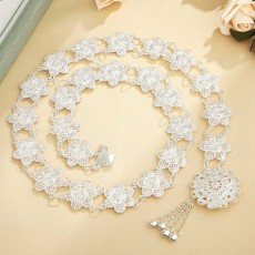 N-7329 2 style Hollow Out Flower Waist Chains Crystal Sexy Beach Belly Belt Body Chains Link Tassel Gypsy Women bell Body Jewelry