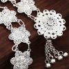N-7329 2 style Hollow Out Flower Waist Chains Crystal Sexy Beach Belly Belt Body Chains Link Tassel Gypsy Women bell Body Jewelry
