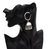 E-5614 European and American new style gold and silver bell tassel ladies small pendant earrings