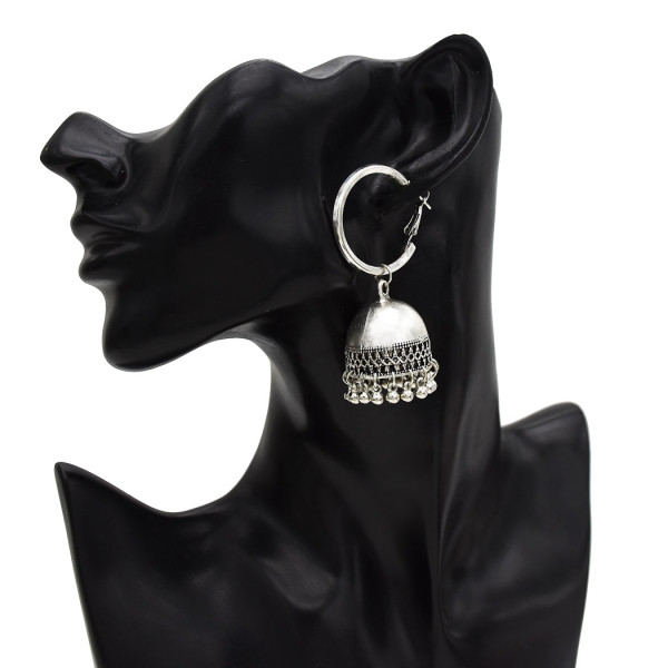 E-5614 European and American new style gold and silver bell tassel ladies small pendant earrings