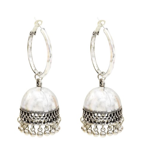 E-5614 European and American new style gold and silver bell tassel ladies small pendant earrings