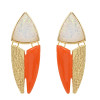 E-5616 Fashion Jewelry Leather Pattern Earrings Triangle Geometric Style Women Earrings Party Jewelry