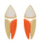 E-5616 Fashion Jewelry Leather Pattern Earrings Triangle Geometric Style Women Earrings Party Jewelry