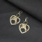 E-5615 Fashion vintage hollow double heart lock Cross creative love bird Bird Playful pattern earrings personality alloy earrings women's party Jewerly