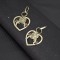 E-5615 Fashion vintage hollow double heart lock Cross creative love bird Bird Playful pattern earrings personality alloy earrings women's party Jewerly