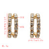 E-5619 Fashion Round Rhinestone Ear Pin Earring Jewelry Simple Style Jewelry