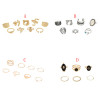 R-1517 4 Styles Retro Eye Shell Snake Shape Ring Set Hollow Carved Ring for Woman