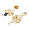 E-5625 2 Color Pearl Earrings Flowers Simple Fashion Generous Wedding Jewelry