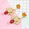 E-5625 2 Color Pearl Earrings Flowers Simple Fashion Generous Wedding Jewelry