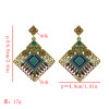 E-5628 Fashion Vintage Turkish Cambodian Style Silver Gold Alloy Geometric Colorful Earrings