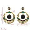 E-5630 Vintage  Alloy Micro Inlaid Rhinestone Hollow Round Earrings Personalized Fashion Oval Earrings Jewelry