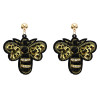 E-5631 Cute Sequins Cloth Beads Rhinestone Butterfly Earring for Woman