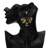E-5631 Cute Sequins Cloth Beads Rhinestone Butterfly Earring for Woman