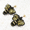 E-5631 Cute Sequins Cloth Beads Rhinestone Butterfly Earring for Woman