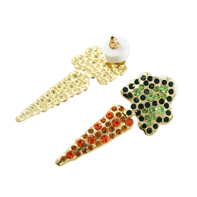 E-5638 Carrot Earrings Inlaid With Rhinestone Earrings Suitable For Ladies Party Holiday Jewelry
