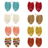 E-5640   1 pairs Bohemian Six Color Silk cotton Knot Leaf Earrings Women's DIY Tassel Earrings
