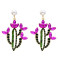 E-5639 Fashion Acrylic Drilling Pearl Cactus Shape Drop Dangle Earring Cute Party Earring