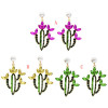 E-5639 Fashion Acrylic Drilling Pearl Cactus Shape Drop Dangle Earring Cute Party Earring