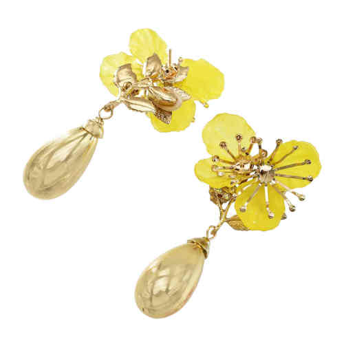 E-5642 4 Colors Fashion Simple Flower-shaped Earring Alloy Drop-shaped Jewelry