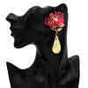 E-5642 4 Colors Fashion Simple Flower-shaped Earring Alloy Drop-shaped Jewelry