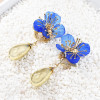 E-5642 4 Colors Fashion Simple Flower-shaped Earring Alloy Drop-shaped Jewelry