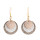 E-5591 Genuine Leather Earring 3 Layers Round Drop Petal Dangle Statement Earring Lightweight Earring