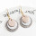 E-5591 Genuine Leather Earring 3 Layers Round Drop Petal Dangle Statement Earring Lightweight Earring
