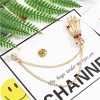 P-0447 Fashion Hand Shape Diamond Open Crystal Female Chain Tassel Brooch