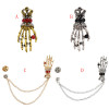 P-0447 Fashion Hand Shape Diamond Open Crystal Female Chain Tassel Brooch