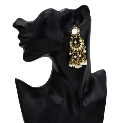 E-5644 Bohemia new six colors beads bride bridesmaid wedding bell tassel earrings