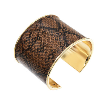 B-1008 Turkey 2 Colors Fashion Unique Snakeskin Pattern Leather Cuff Bracelet Jewelry Design