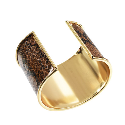 B-1008 Turkey 2 Colors Fashion Unique Snakeskin Pattern Leather Cuff Bracelet Jewelry Design