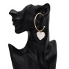 E-5649 Love Drop Heart Hoop Earrings Women Girl Gold Hoop Stud Earring